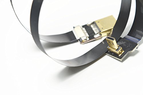 Thin Hdmi Flat Slim Fpv Hdmi Cable Micro Hdmi Male 90 Degree To Standard Hdmi Full Hdmi Normal Hdmi For Panasonic Lumix Gh4 Blackmagic Bmpcc Sony Alpha A5000 A6000 A7S A7R 60Cm Black #TOP7