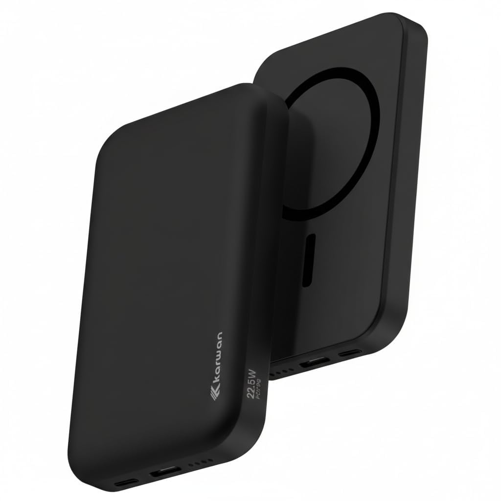 KARWAN Mag-Safe 10000Mah Wireless Power Bank,22.5W Wired & 15W Wireless Fast Charging Powerbank with USB Type C Port,Compatible with iPhone 17/16/15/14/13/12 Series,Android & Other Qi Enabled Phones