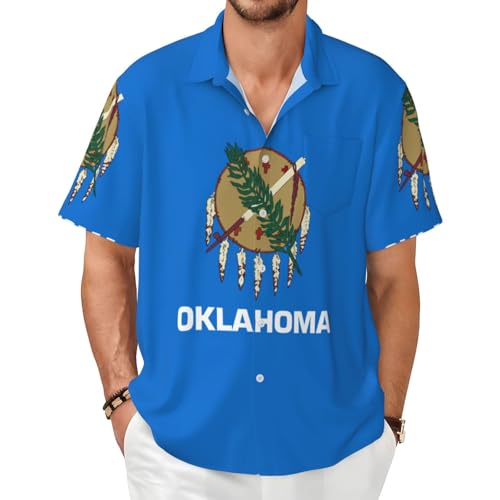 Chemise d'été manches courtes homme imprimé Oklahoma tissu respirant et anti-transpiration