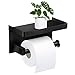 Produktbild Toilettenpapierhalter Ohne Bohren mit Ablage, Braoses Klopapierhalter SUS304 Edelstahl selbstklebend WC rollenhalter Wandmontage für Küche und Badzimmer Schwarz
