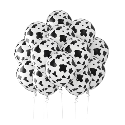 Cow Print Balloons 60 Pieces Cow Latex Balloon for Farm Cowboy Cowgirl Birthday Western Party