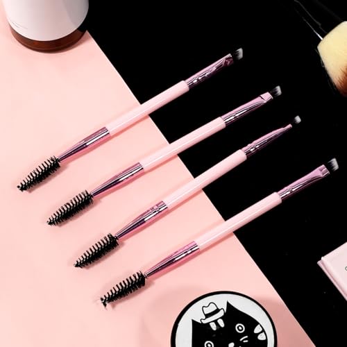 Vin Beauty 12-Piece Dual-Ended Brow Brush Set - Angled Eyebrow Brush, Spoolie, Shaping & Filling for Precise Brow Brushing