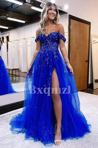 Women's Tulle Prom Dresses Lace Appliques Long Ball Gowns Strapless High Split Evening Dresses 20253