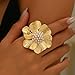 Chunky Pearl Rings for Women Fashion Gold Thick Dome Stackable Open Ring Trendy Unique Big Knuckle Rings Prom Statement Jewelry Gift