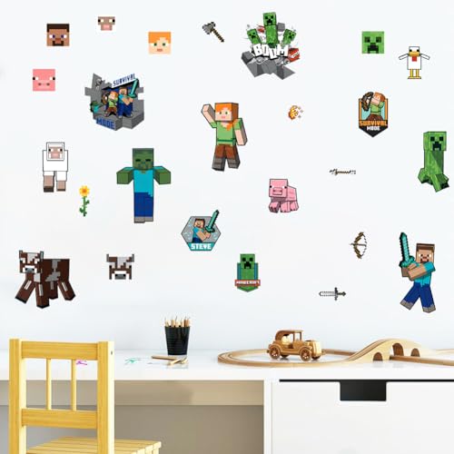 3Pcs Wandaufkleber Kinderzimmer Jungen,Gaming Wandbild für Schlafzimmer,Wandtattoo Junge Teenager,Videospiel Wandstikcer für Jugendzimmer Deko Geschenk