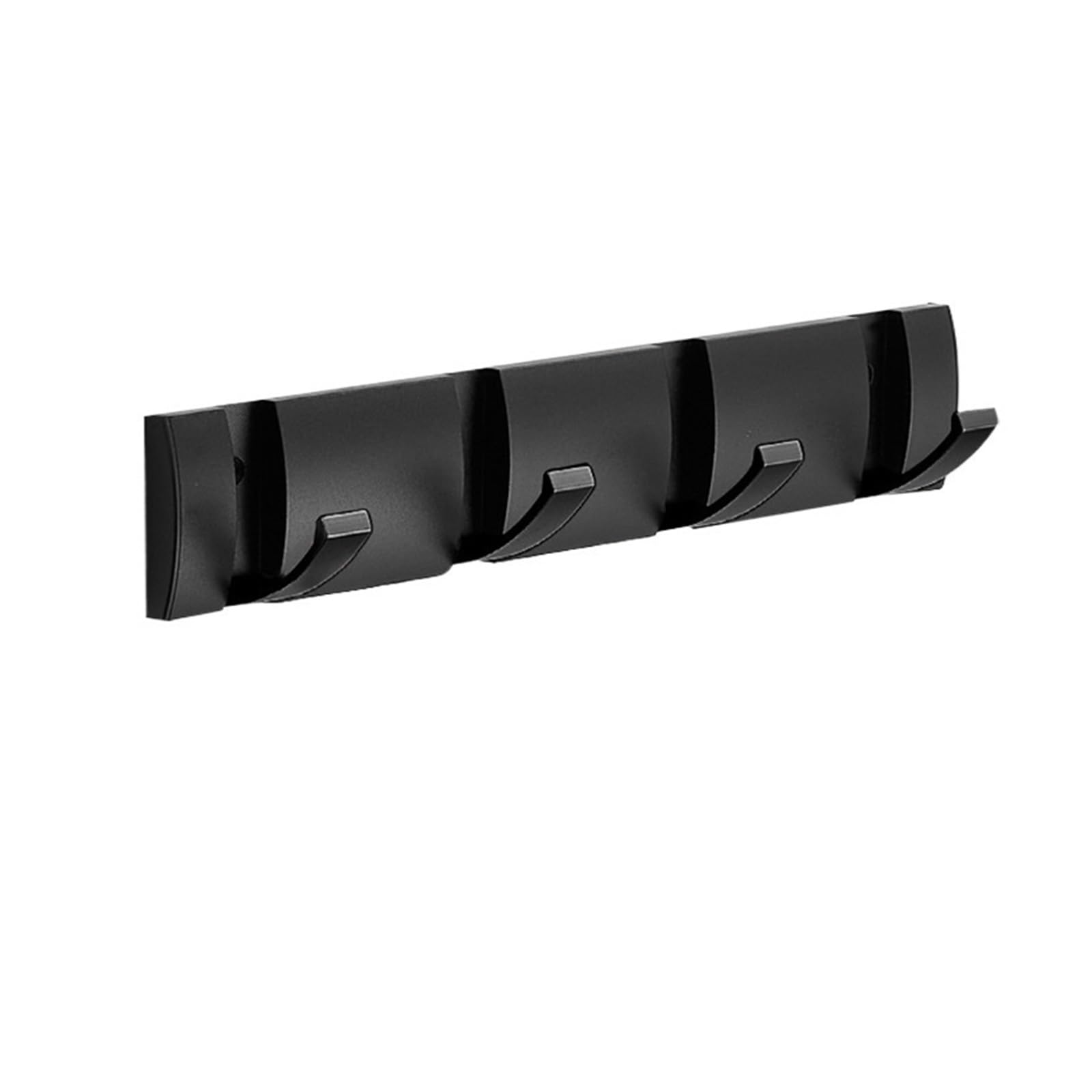 DVMSIEF Coat Hooks Folding Robe Hooks Golden Towel Hanger Nail Installation Wall Rack Coat Clothes Holder for Bathroom Kitchen(Black 4hooks)