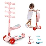 🏆 [Wachsen Sie mit Ihren Kindern]: Der Roller mit 3 Rädern verfügt über einen verstellbaren Lenker mit 4 einstellbaren Höhenoptionen (64/77/82/86 Zoll) und einen klappbaren oder abnehmbaren Sitz. Ideal für Kinder im Alter von 1 bis 6 Jahren. So kann Ihr Kind in jungen Jahren sitzen oder im Erwachsenenalter scooten. Die maximale Tragfähigkeit beträgt 60 kg