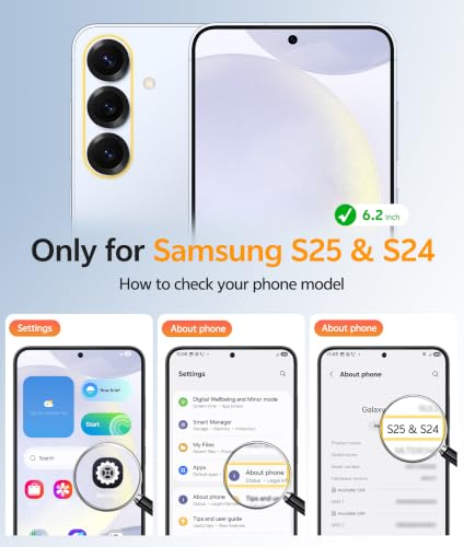Image of FNTCASE for Samsung Galaxy S25 /S24 Case: Galaxy S24 /S25 Phone Case [Fit with Magsafe] Anti Yellowing Transparent Clear [Screen Protector] Military Grade Shockproof Protective Phone Cover-Clear