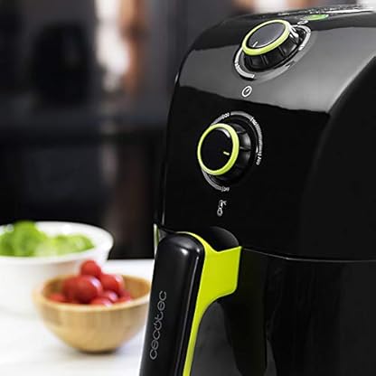 Cecotec Heißluftfritteuse 1,5 L Cecofry Compact Rapid Black. 900 W, Ohne Öl, Thermostat, einstellbare Temperatur bis 200ºC, Timer 30 min, Kapazität 400 g Kartoffel, Schwarz – Bild 6