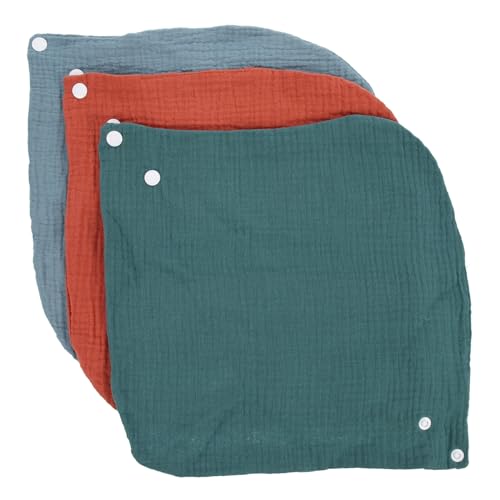 Vaguelly 3pcs Bandana Bibs Newborn Saliva Wipes Cotton Yarn Bibs Easy Fastener for Boys Girls Mealtime