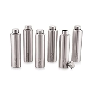Tosaa Super  Single Wall Stainless Steel Bottle, Set of 6, 900 ml Each, Silver | 100% Leak Proof | Office Bottle | Gym Bottle | Home | Kitchen | Hiking | Treking Bottle | Travel Bottle| Fridge Bottle