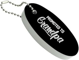Promoted to Grandpa Floating Keychain Oval Foam Fishing Boat Buoy Key Float