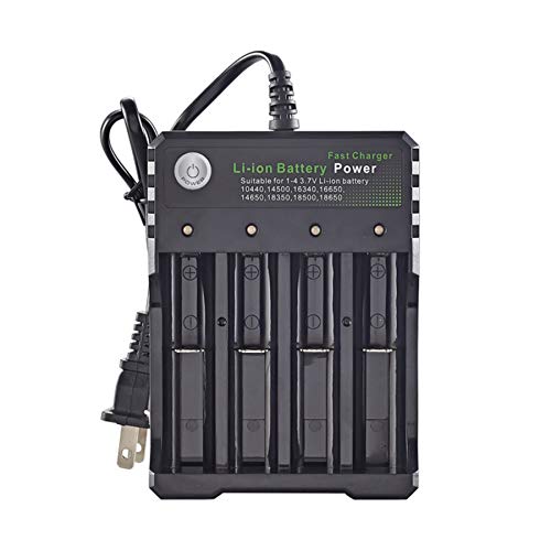 "Battery Charger" Flashlight Household Battery Charger-4 Slot 3.7V Lithium USB Battery Chargers Pack for 10440, 14500,16340,16650, 14650, 18350,18500, 18650