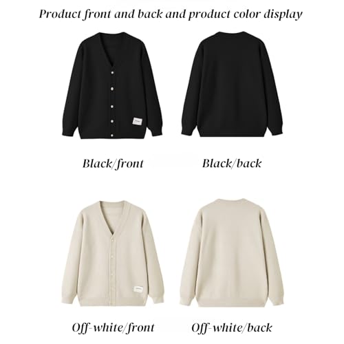 Men's Autumn and Winter Solid Color Vintage Sweater Cardigan Casual V Neck Long Sleeve Knitted Cardigan 5