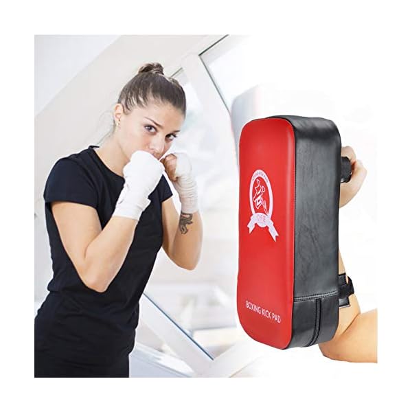 SEISSO-Boxing-Kick-Pads-Punching-Mitts-Curved-Sparring-PadsLeather-Material-Art-Karate-Pad-Thai-Hand-Pad-Focus-Target-Kickboxing-Hand-Targets-for-Kicking-Shield-TrainingSparring-Dojo-4-Pcs-Set SEISSO Boxing Kick Pads Punching Mitts Curved, Sparring Pads,Leather Material Art Karate Pad Thai Hand Pad Focus Target Kickboxing Hand Targets for Kicking Shield Training,Sparring, Dojo (4 Pcs Set)