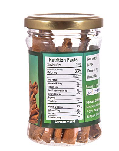 Image of NUTRI MIRACLE 50gm Whole Spice Cinnamon Sticks 50gm, Dalchini
