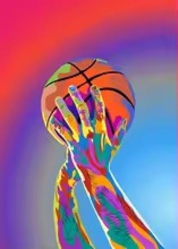 Tableau abstrait basket-ball prêt à poser pour grand mur vide