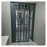 Porta Pieghevole In Pvc Plastica Porte Interne Scorrevoli Grigio, 198 200 H Divisorio Di Ambienti, Porta A Soffietto Pieghevole Per Guardaroba/armadi/lavanderia(60x200cm)