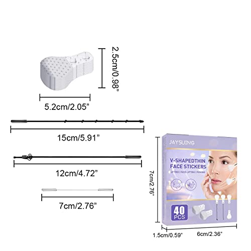 Wxyinspas 40 Pcs Face Tape Lifting Invisible With String For Wrinkles, Jowls, Neck, Eye, Waterproof High Elasticity V Shape Lift Tape Stickers, Instant Makeup Bands #TOP5