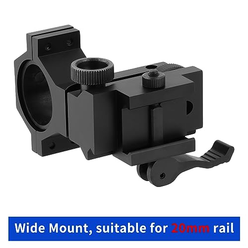 ToopMount Mounting Ring Hand Torch Holder Clamp, Left Right Up Down Angle Adjustable Metal Stand, QD Install for 25.4mm 30mm Diameter Tube 20mm Picatinny Rail - Image 4
