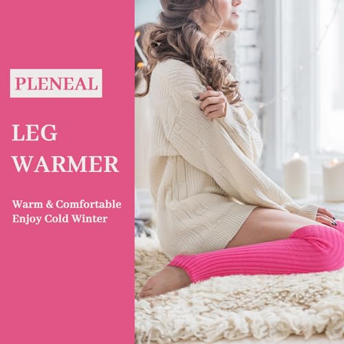 Image of Pleneal Leg Warmers for Women - Fashion Warm Ribbed Knit Leg Warmers 80s Accessories for Party Sports Yoga Dance