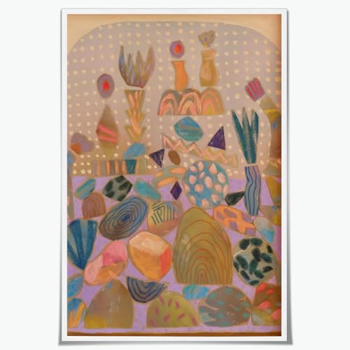 Western Desert Wall Decor Cactus Landscape Canvas Wall Art Texas Arizona California Travel Poster Print Mid Century Modern Colorful Punk Rock Collage Abstract West Home Decor 12x18inch Unframed