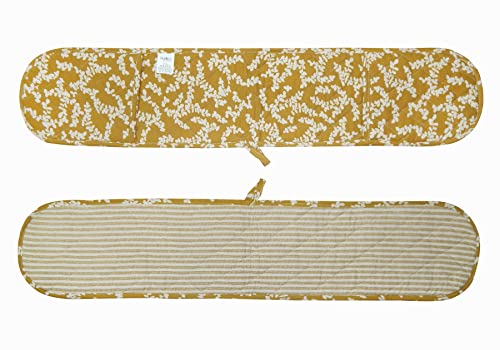 Tiny Break Double Oven Mitt - 7 X 35 Inch - Heat Resistant Oven Gloves To Protect Hands And Arms - Great Set For Cooking, Baking, And Handling Hot Pots And Pans - Daisy Leaf Yellow #TOP1