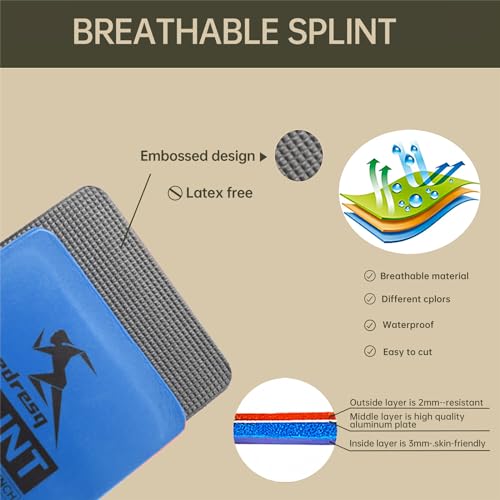 Image of 2pc First Aid Splint Kit - Lightweight & Reusable Arm and Leg Fracture Support for Trauma Emergencies, Essential First Aid Equipment for Home, Car & Outdoor Use (Blue)