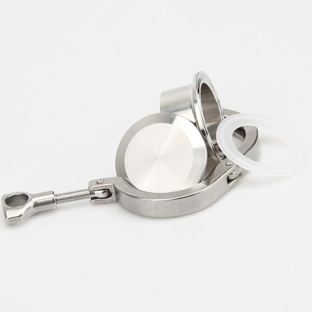 Zestaw złączek do rur sanitarnych ze stali nierdzewnej Premium 304 — tuleja Tri Clamp, zaślepka, uszczelka silikonowa(51mmx64mm)