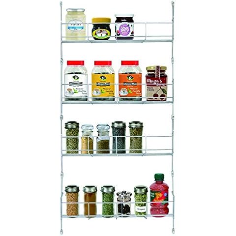 9.4cm Deep Spice Rack Wall Mounted, 4-Tier Spice Racks Cupboard Door Organiser Cover