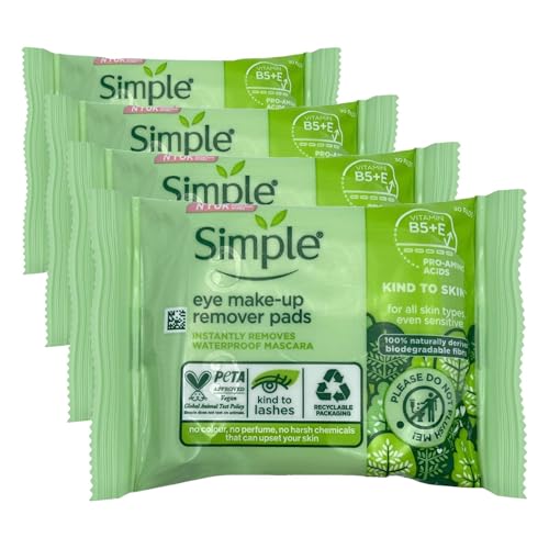 Image of Simple Kind To Eyes Eye Make Up Remover Pads 30 Pieces (Pack of 4)