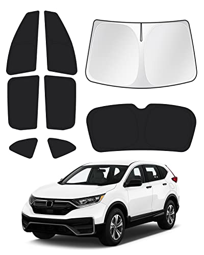 Image of Canvcle Window Shades for Honda CRV 2017-2022 CR-V Accessories Windshield Sun Shade Side Rear Window Cover Sunshade Sun Visor Shield Privacy Protection for Camping Keep Vehicle Cool Black 8PCS
