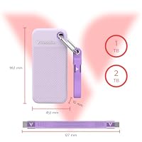 Verbatim Pocket SSD 1TB Externe SSD USB 3.2 Gen2 1000MB/s Weiß Lila – Ansicht 2