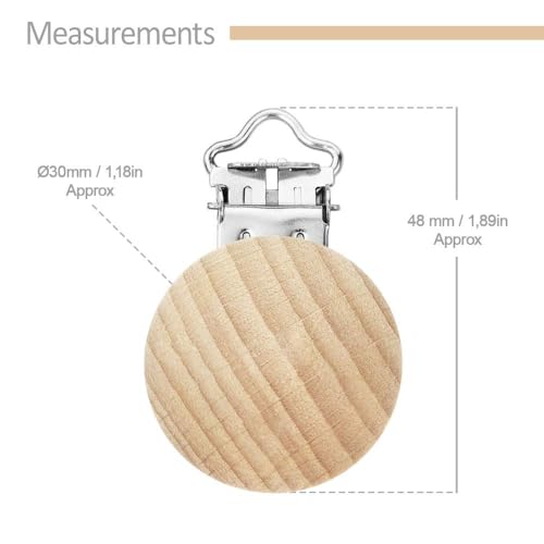 Miniatura 3 de Ruby 10 Clips Para Chupete De Madera, Clips Para Chupete Para Bebé, Evita Que Se Caiga O Pierda El Chupete, Accesorios Para Cadenas De Chupete Diy, Manualidades