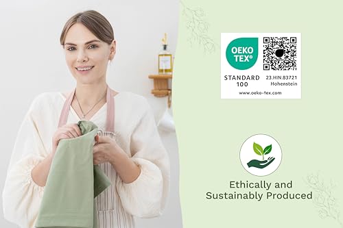 Image of Organic Cotton Sage Flour Sack Kitchen Towels - 10 Pack, 27 inchx27 inch, Highly Absorbent, Lint-Free Flour Sack Tea Towels for Baking, Kitchen and Dish Drying - 100% Cotton Sage Dish Rags (10 Pack)