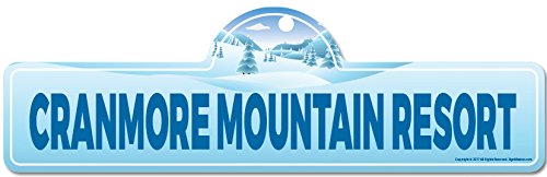 Cranmore Mountain Resort Street Sign | Indoor/Outdoor | Skiing, Skier, Snowboarder, Décor for Ski Lodge, Cabin, Mountian House | SignMission Personalized Gift