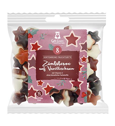 naschlabor x Gute Laune Fruchtsaftbär Weihnachten 150g | sortenreine Fruchtsäfte | Ohne künstliche Farbstoffe und Geschmacksverstärker | Gluten- und Laktosefrei (Zimtsterne auf Vanilleschaum)