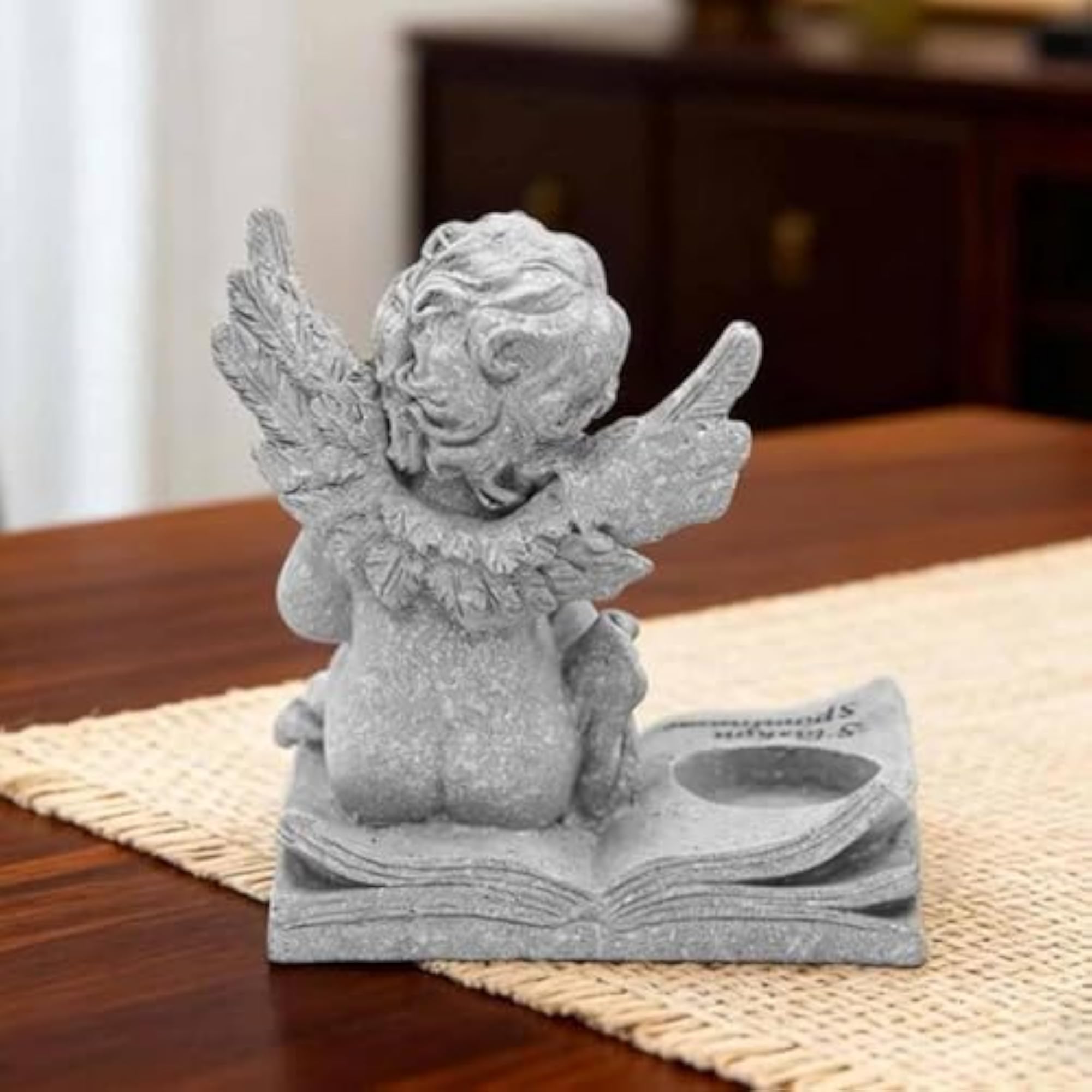 Cherub Tea Light Holder Memorial Statue for Candlelight