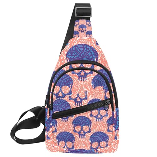 Sac de poitrine femme contre les pickpockets avec sangle ajustable bleue