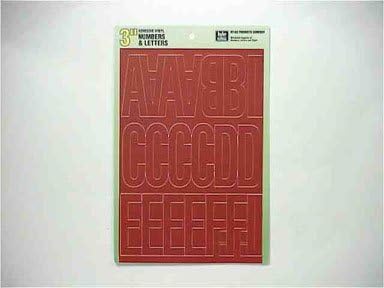 Hy-Ko 3 in. Red Vinyl Letters and Numbers 0-9, A-Z Self-Adhesive 1 pk