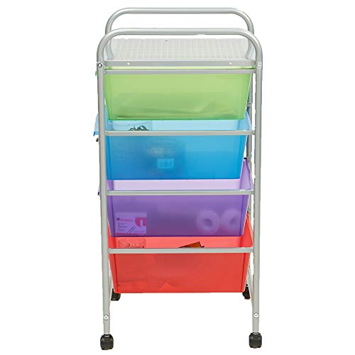 Mind Reader Rolling Storage Cart And Organizer With 4 Plastic Drawers #TOP6