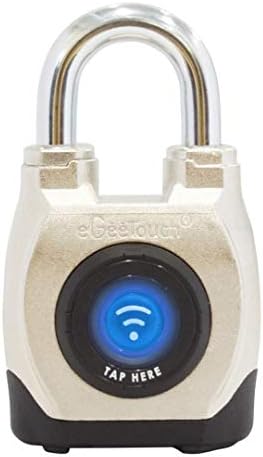 eGeeTouch 4th GEN. Outdoor Smart Padlock, Weatherproof, Rugged Design for Commercial use, Bluetooth + NFC (Short Shackle)