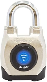 eGeeTouch 4th GEN. Outdoor Smart Padlock, Weatherproof, Rugged Design for Commercial use, Bluetooth + NFC (Short Shackle)
