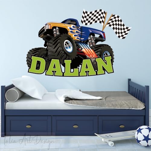 Vinilo decorativo Monster Truck personalizado para pared miniatura 3