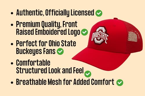 Gorra Trucker Deportiva Roja Bordada de Ohio State miniatura 5
