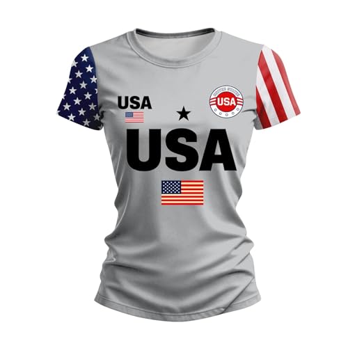 Women's Short Sleeve Summer Blouses USA Casual Loose Tops 1776-2026 Independence Day America 250 Anniversary Shirts