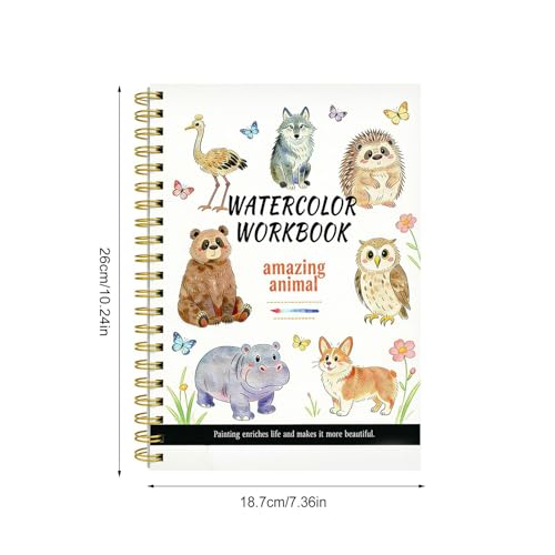Carnet aquarelle animaux bloc de dessin mignon format voyage
