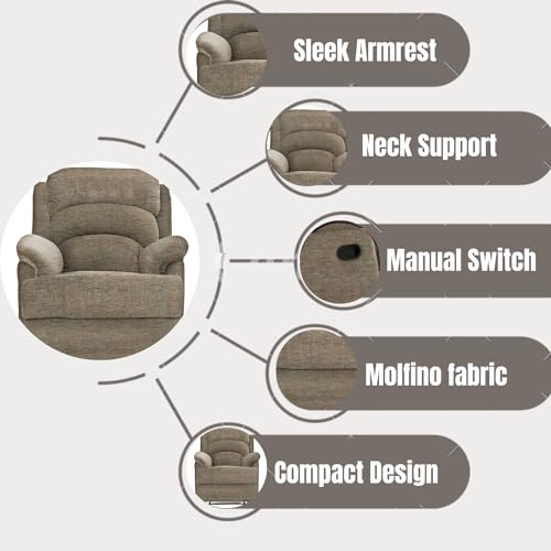 Image of Elegant Recliner Sofa 1 Seater - Supreme Comfort, Durable Manual Recliner Chair Design, and 5-Year Warranty for Reliability