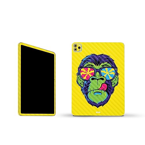 Image of MightySkins Carbon Fiber Skin Compatible with Apple iPad Pro 11 inch M2 4th Gen (2022) Full Wrap Kit - Hypno Chimp | Protective, Durable Textured Carbon Fiber Finish | Easy to Apply | Made in The USA