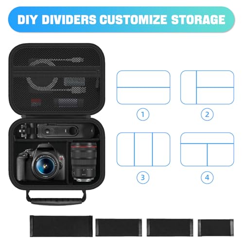 Funda para cámara Canon EOS con divisores y correa negra miniatura 2
